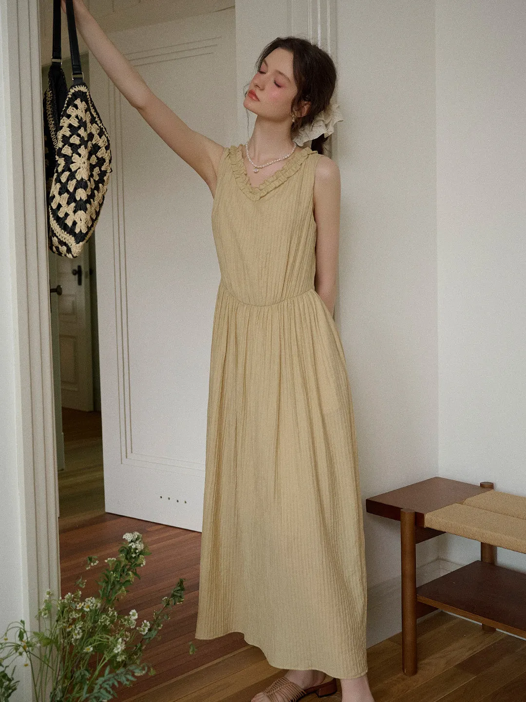 Jolene Ruffle Round Neck Sleeveless Dress