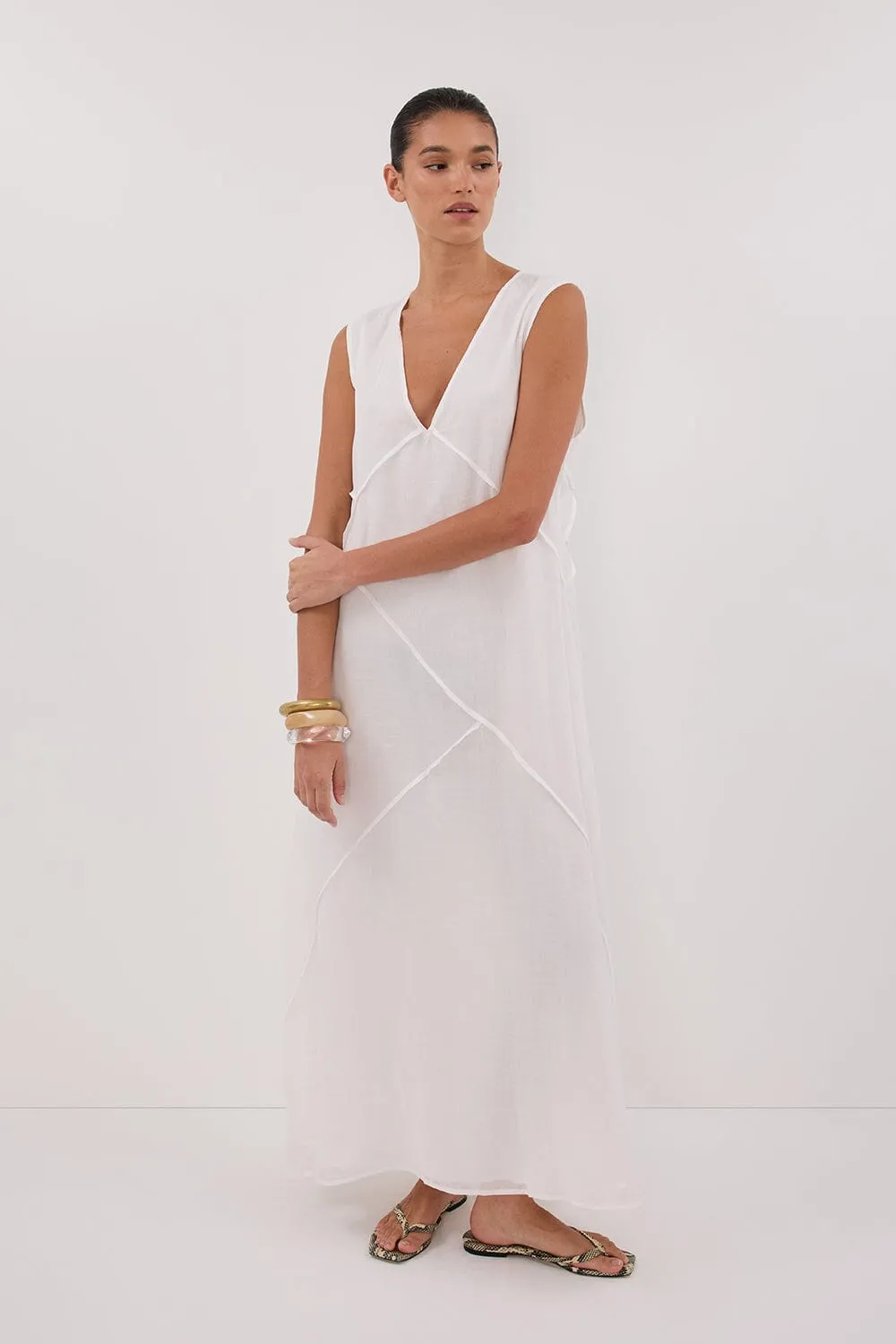 JONA WHITE RAMIE MIDI DRESS