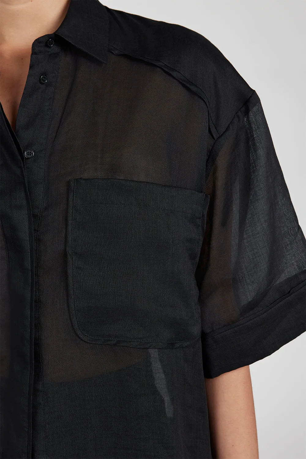 KAI BLACK RAMIE RESORT SHIRT