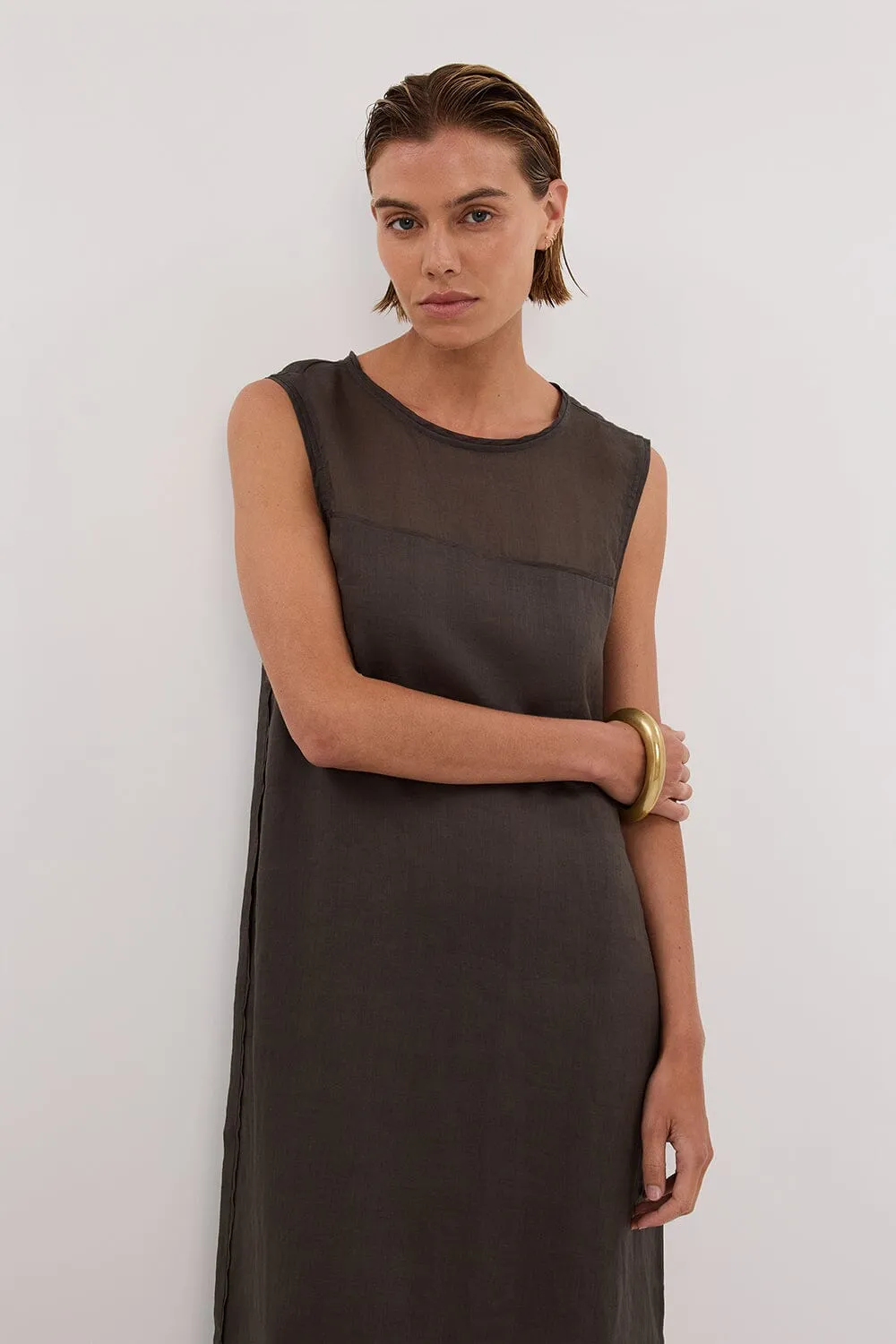 KAI PETROL RAMIE SHELL MIDI DRESS