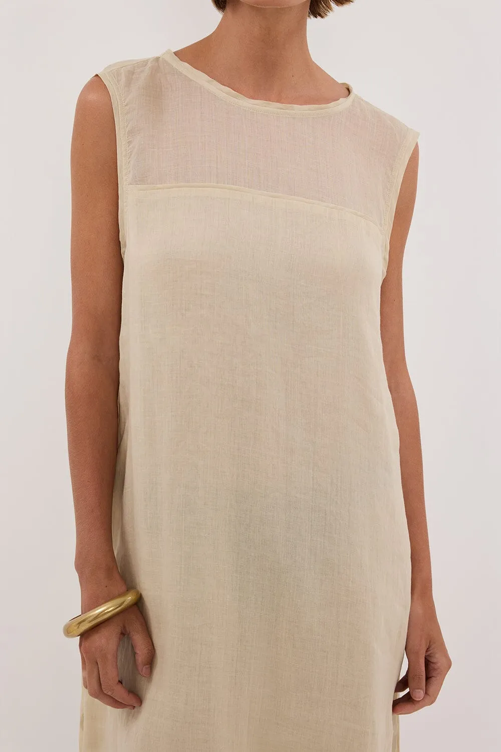 KAI PLASTER RAMIE SHELL MIDI DRESS