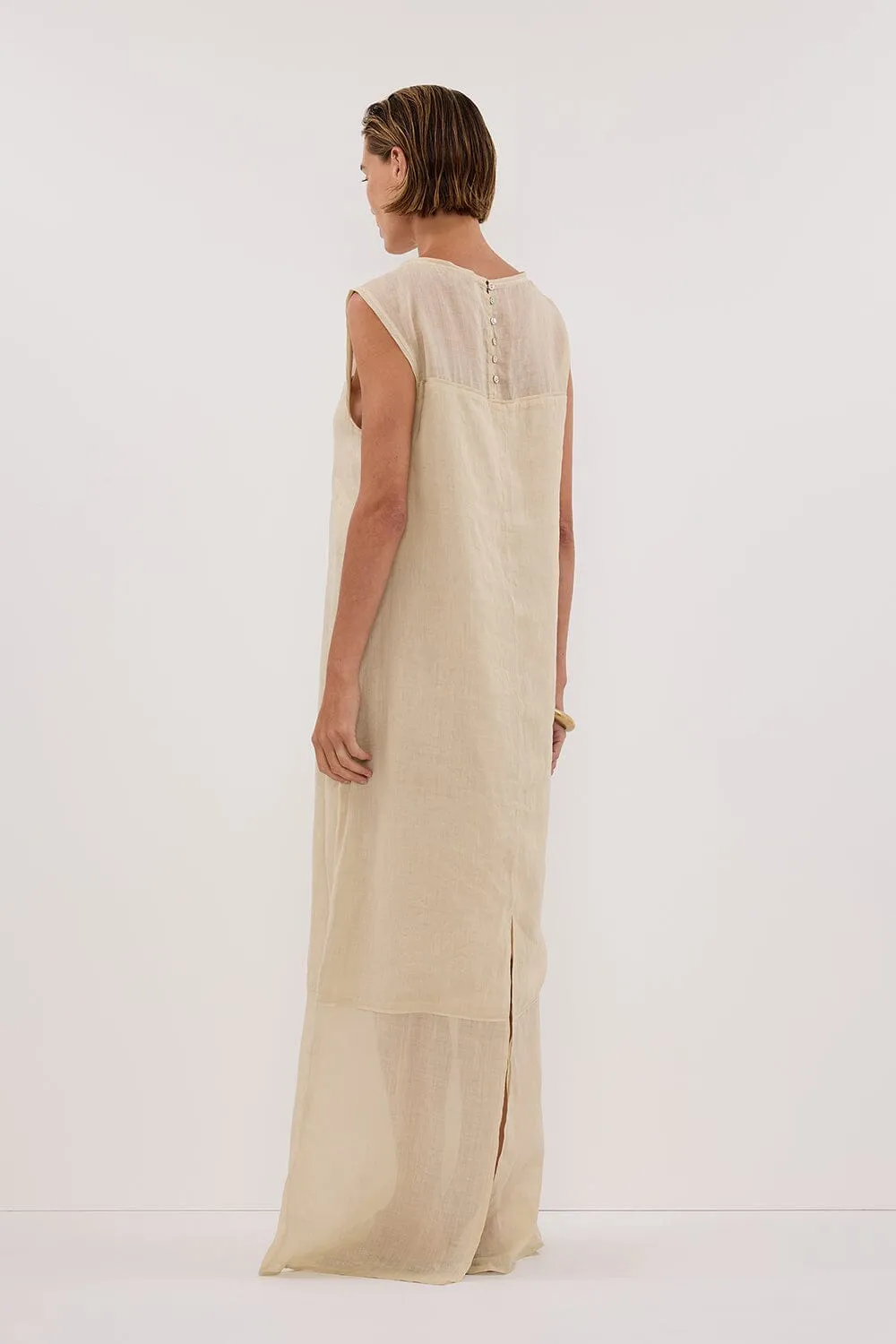 KAI PLASTER RAMIE SHELL MIDI DRESS