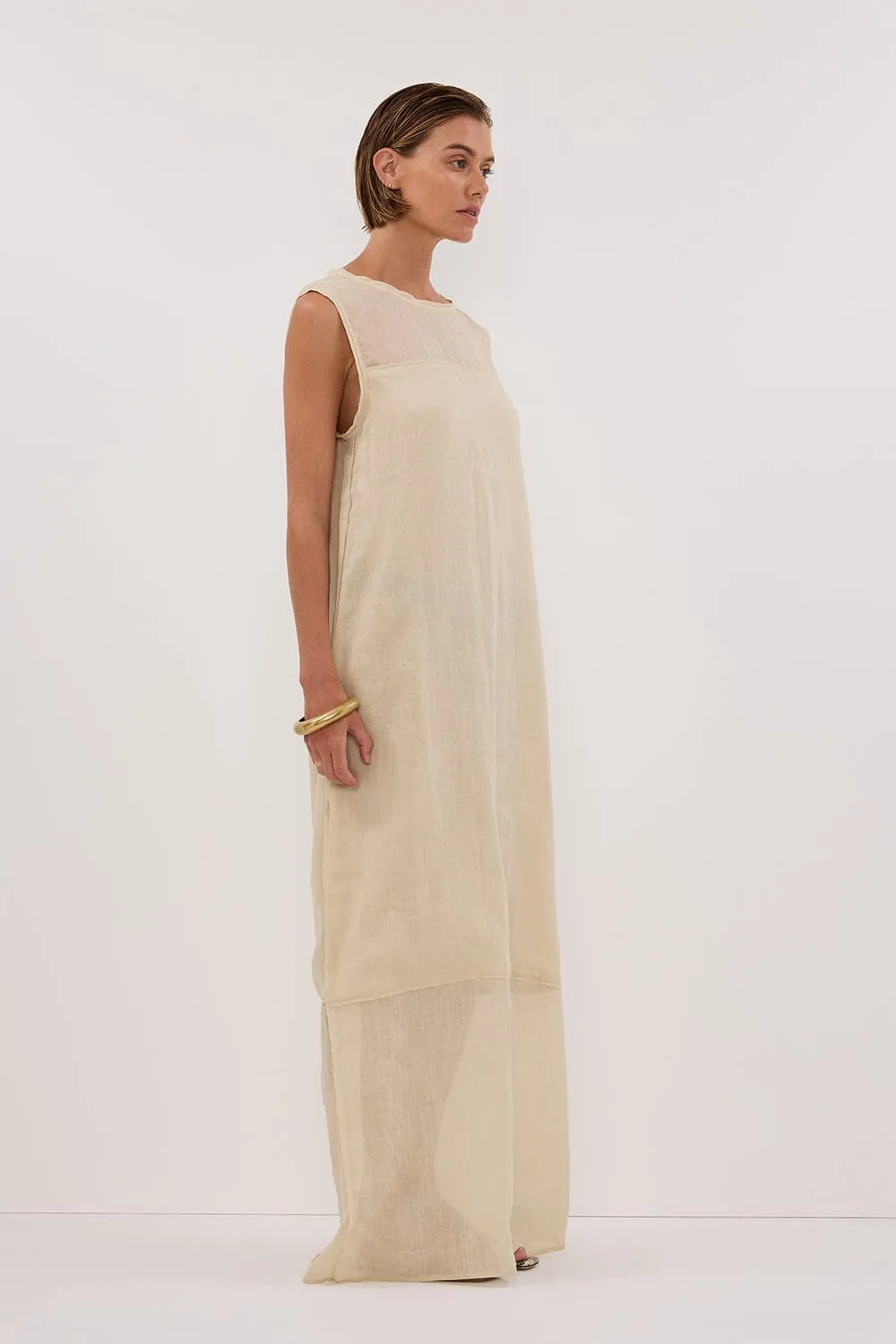 KAI PLASTER RAMIE SHELL MIDI DRESS