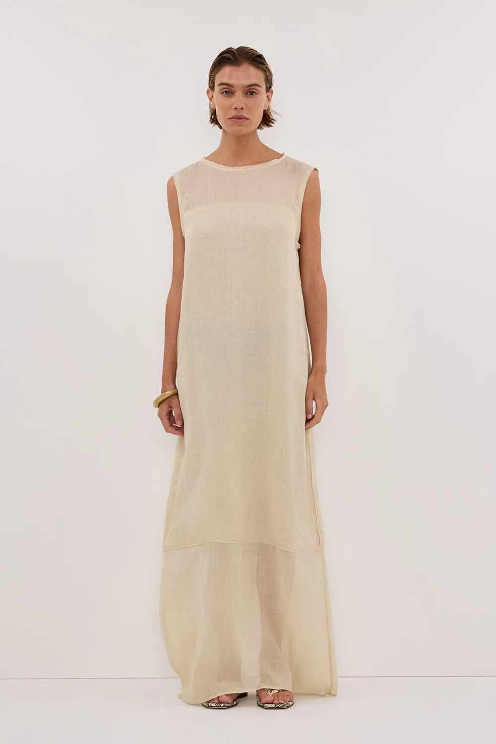 KAI PLASTER RAMIE SHELL MIDI DRESS