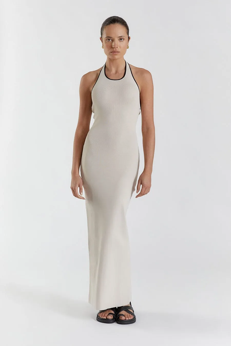 KARLIE STONE BIND HALTER KNIT DRESS