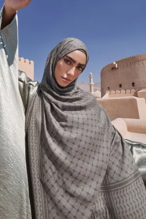 Keffiyeh Modal Hijab - Olive Night