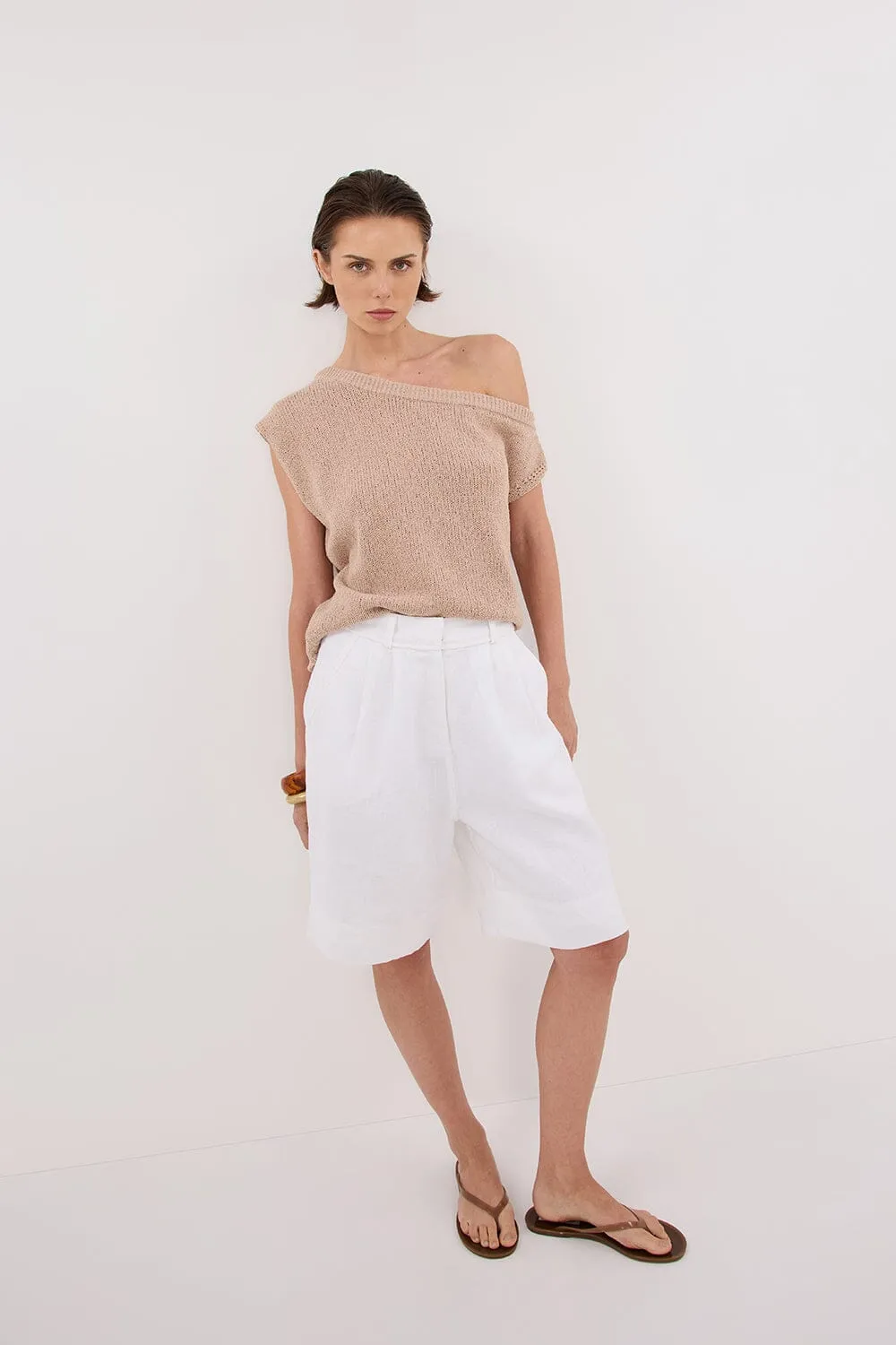 KERRY TAN ASYM KNIT TOP