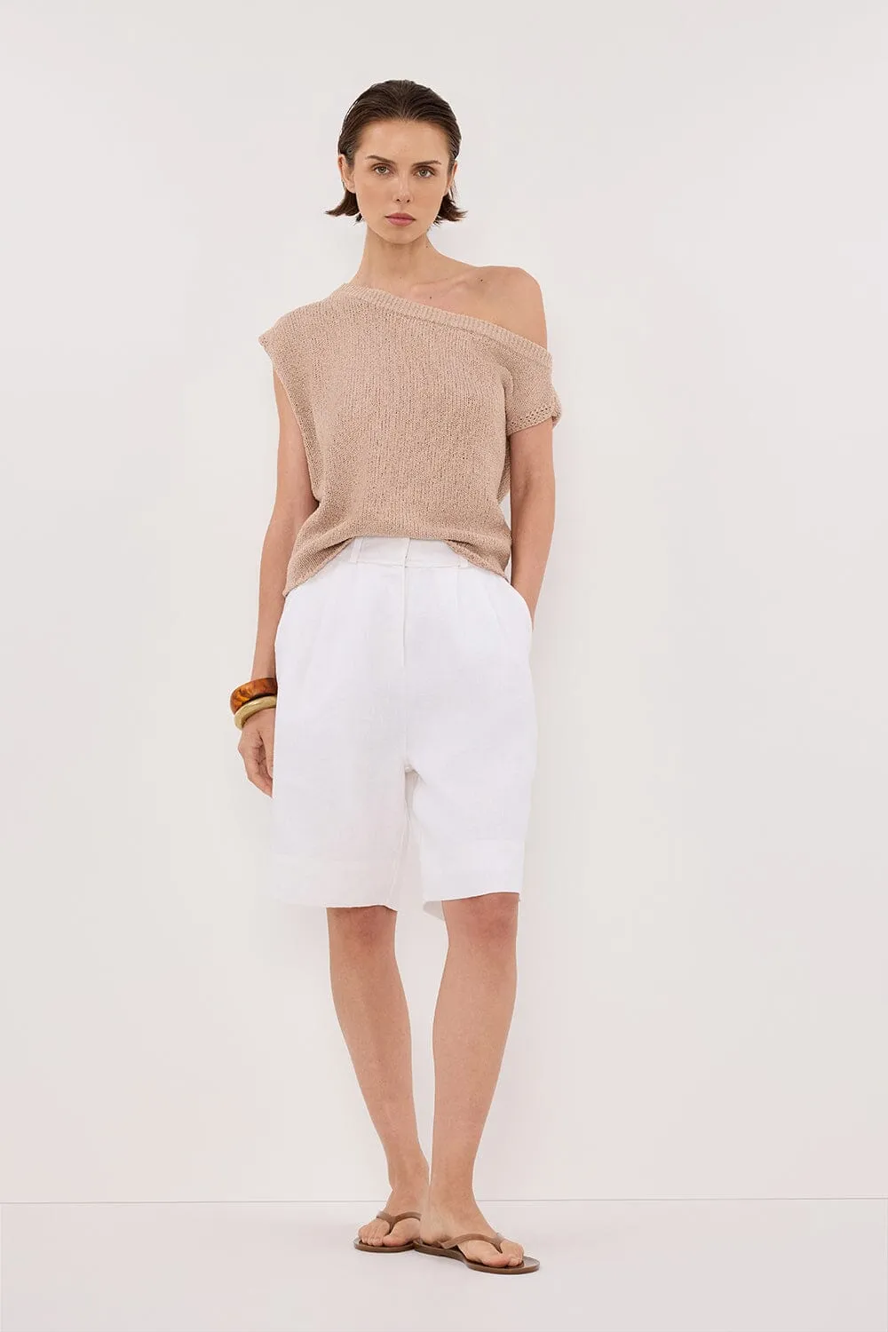 KERRY TAN ASYM KNIT TOP