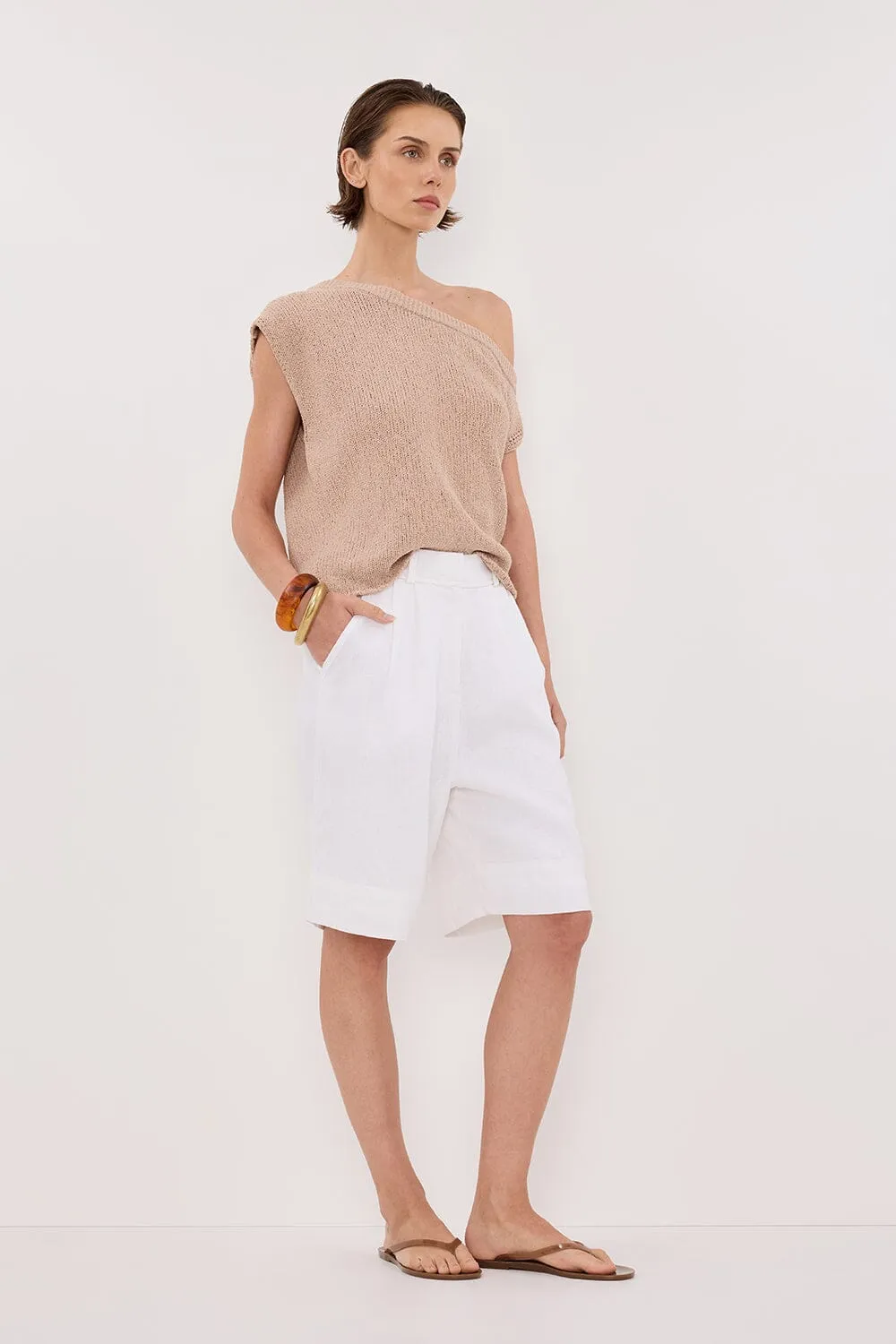 KERRY TAN ASYM KNIT TOP