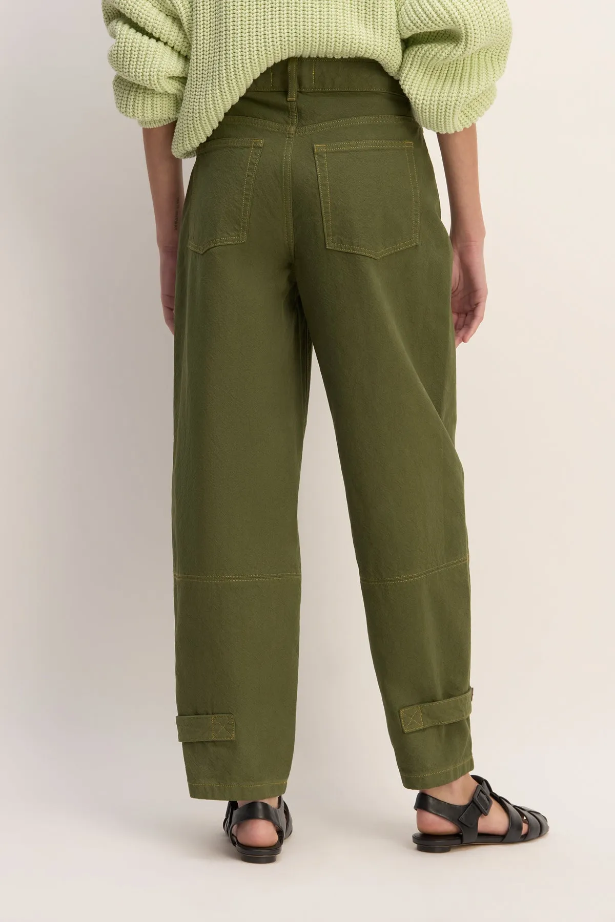 KHAKI CUFFED TROUSERS