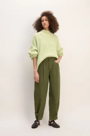 KHAKI CUFFED TROUSERS