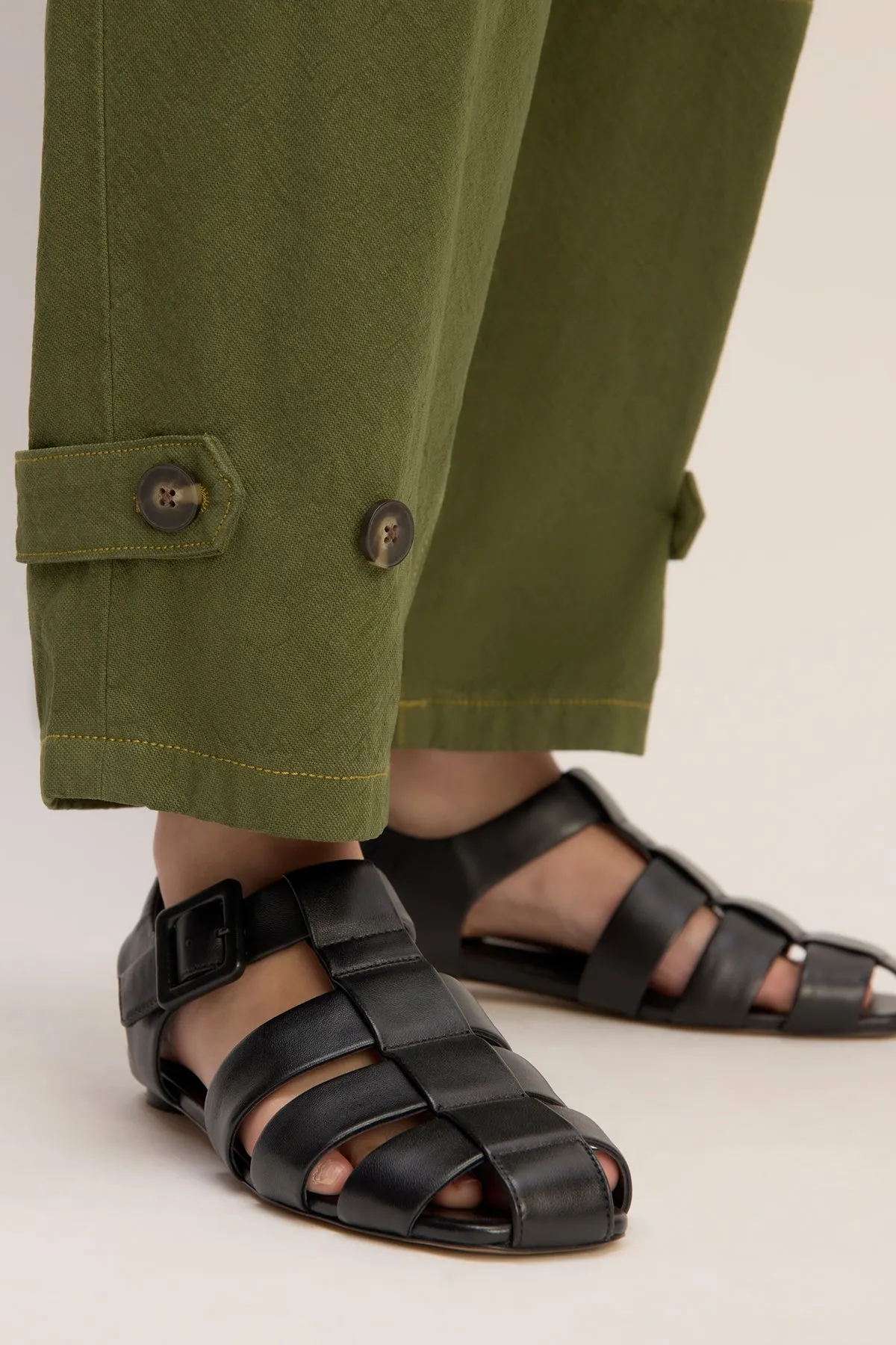 KHAKI CUFFED TROUSERS