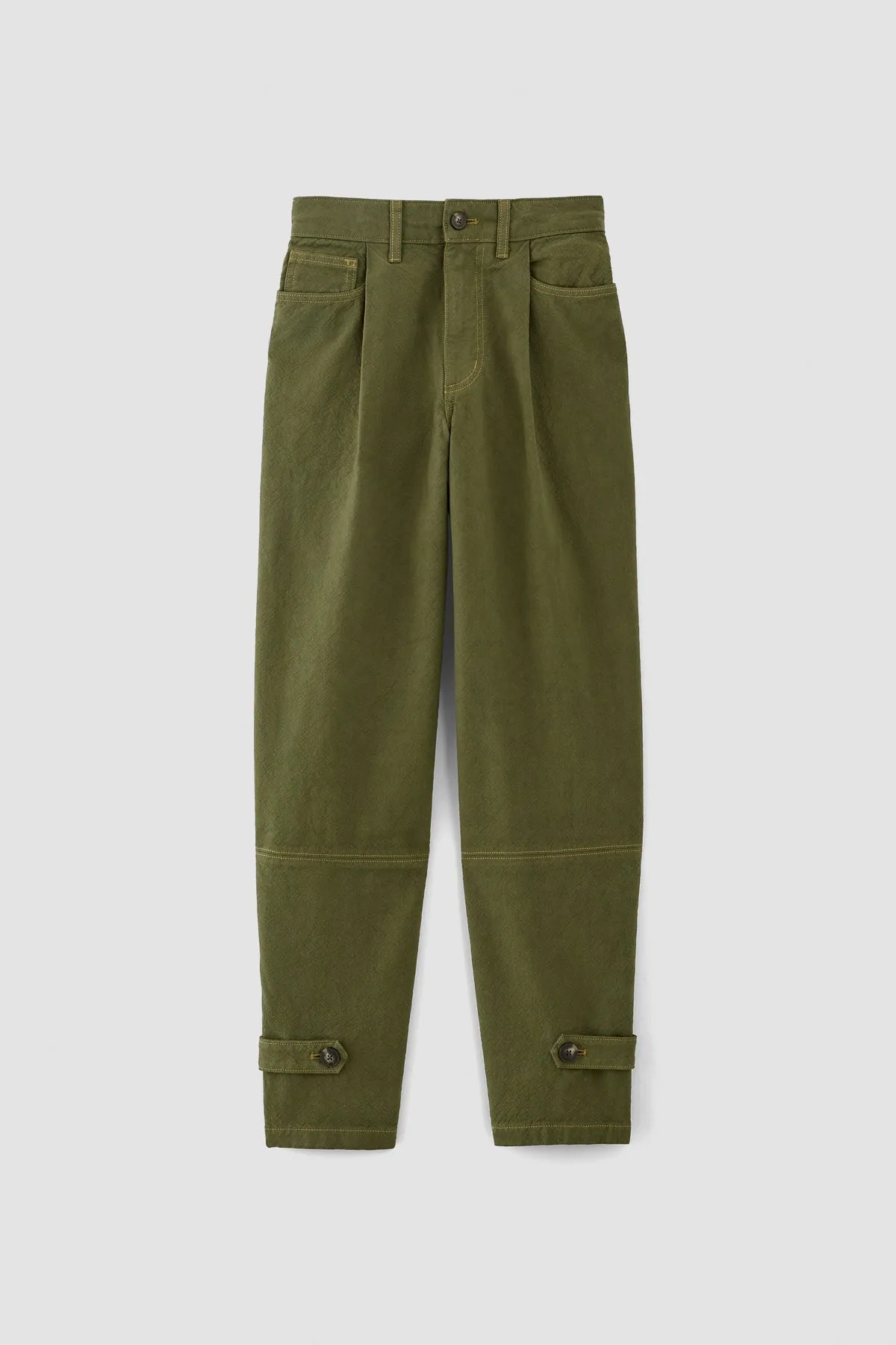 KHAKI CUFFED TROUSERS