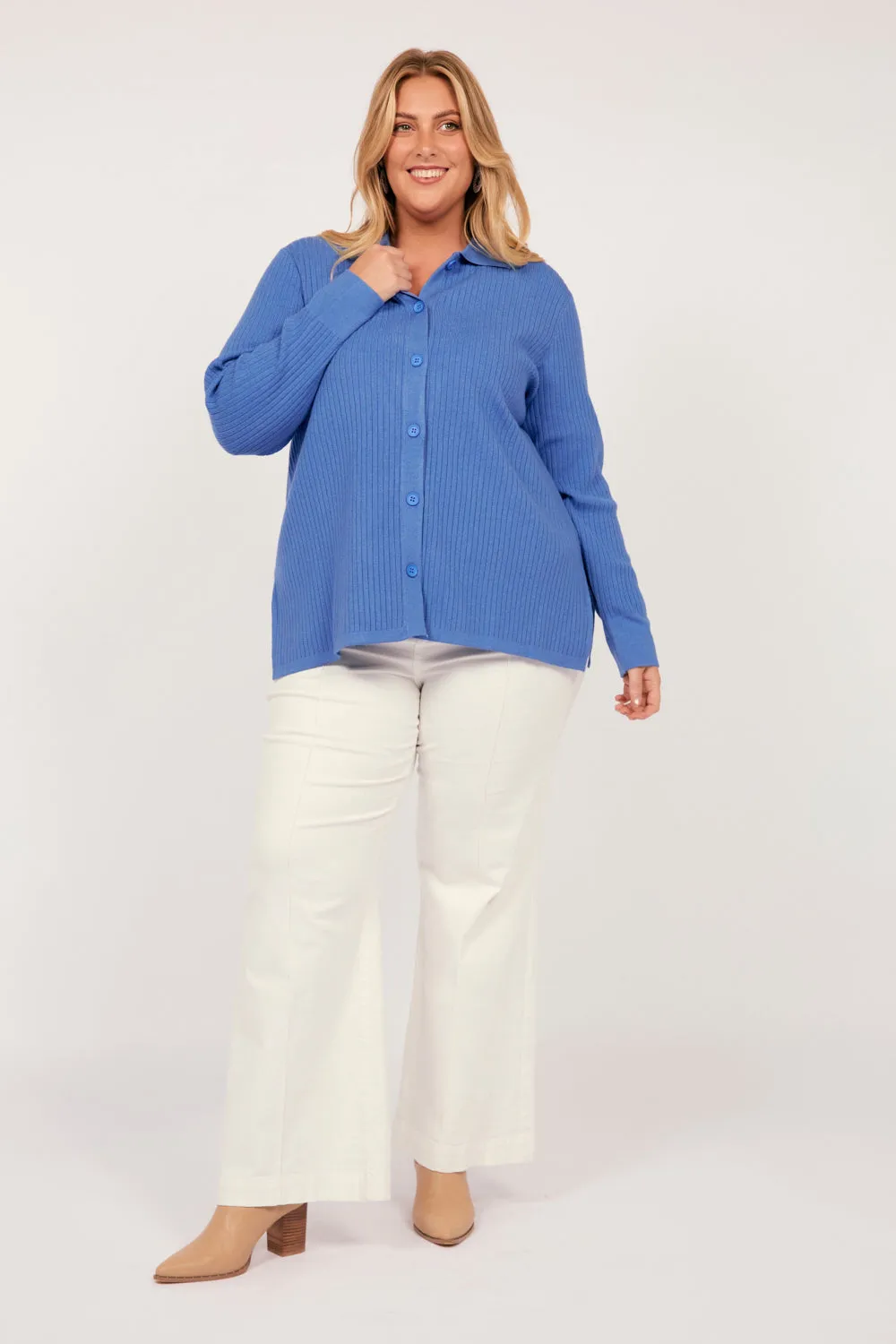 Knitted Cardigan in Blue