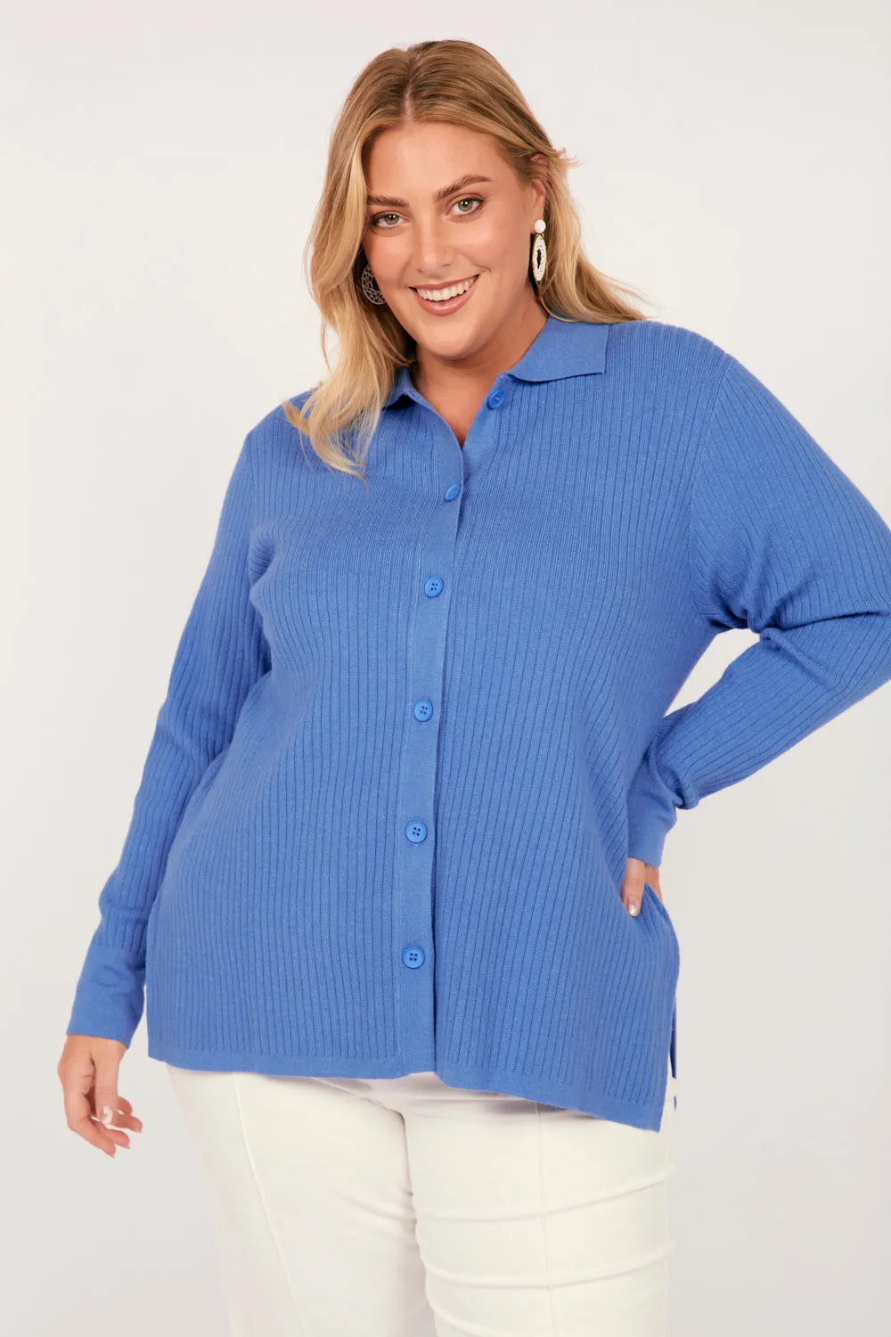 Knitted Cardigan in Blue