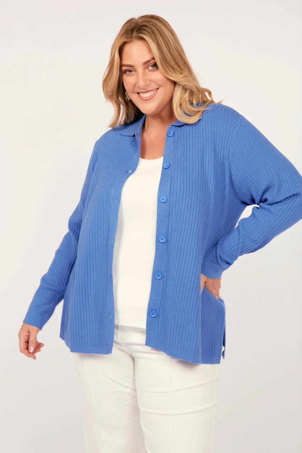 Knitted Cardigan in Blue
