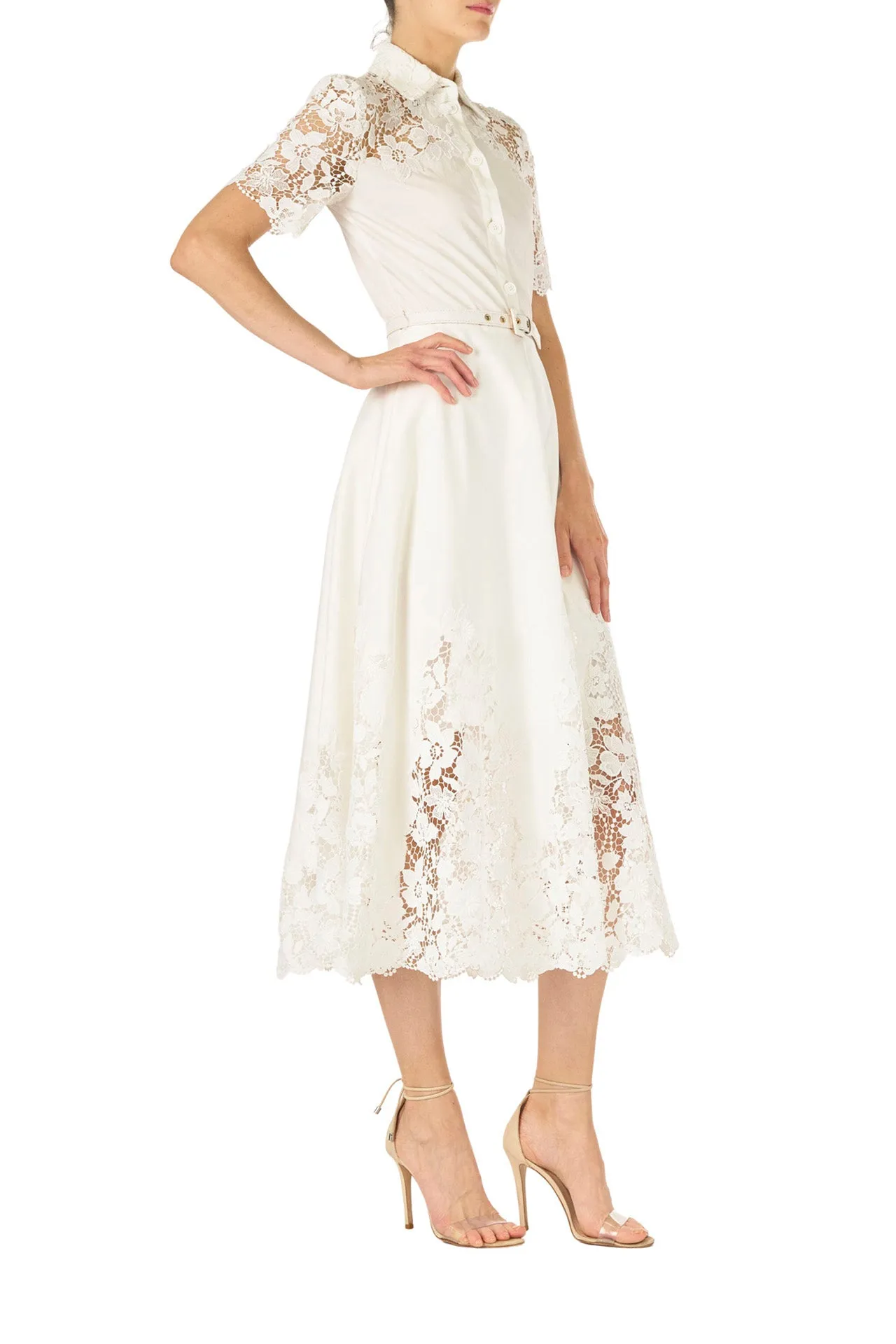 Lace Detail Short Sleeve Dress