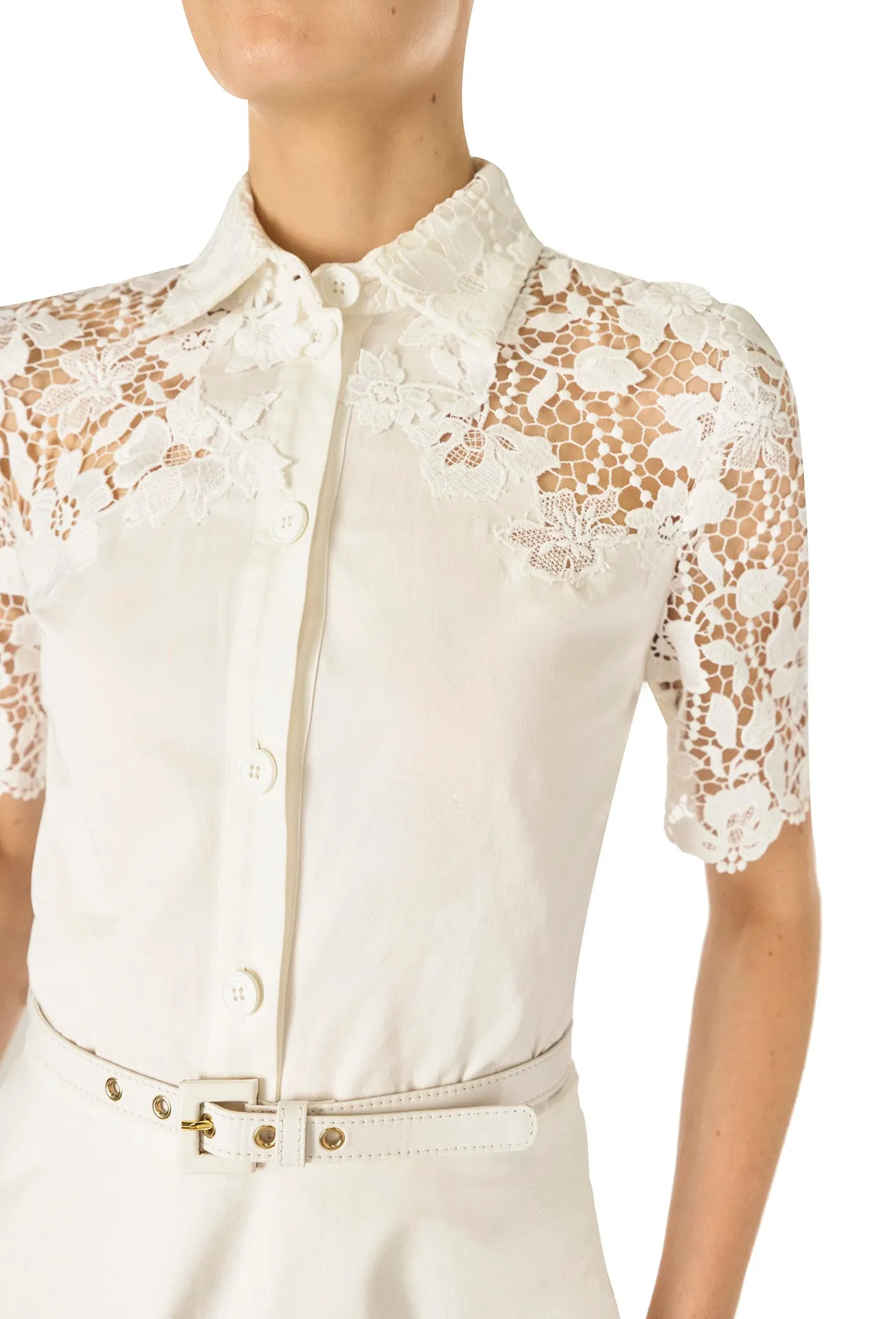 Lace Detail Short Sleeve Dress