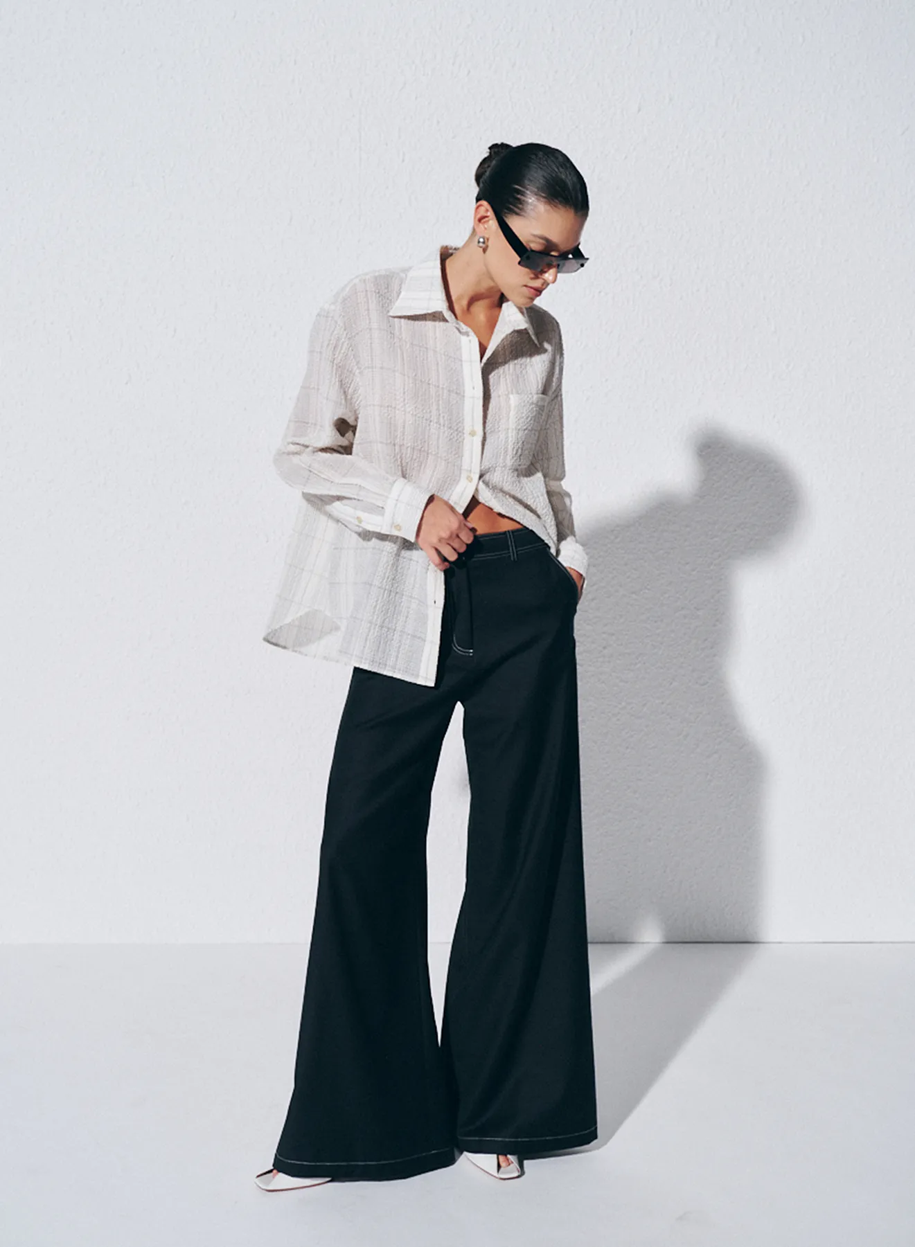 LENNY PANT (BLACK W/ TOP STITCH)