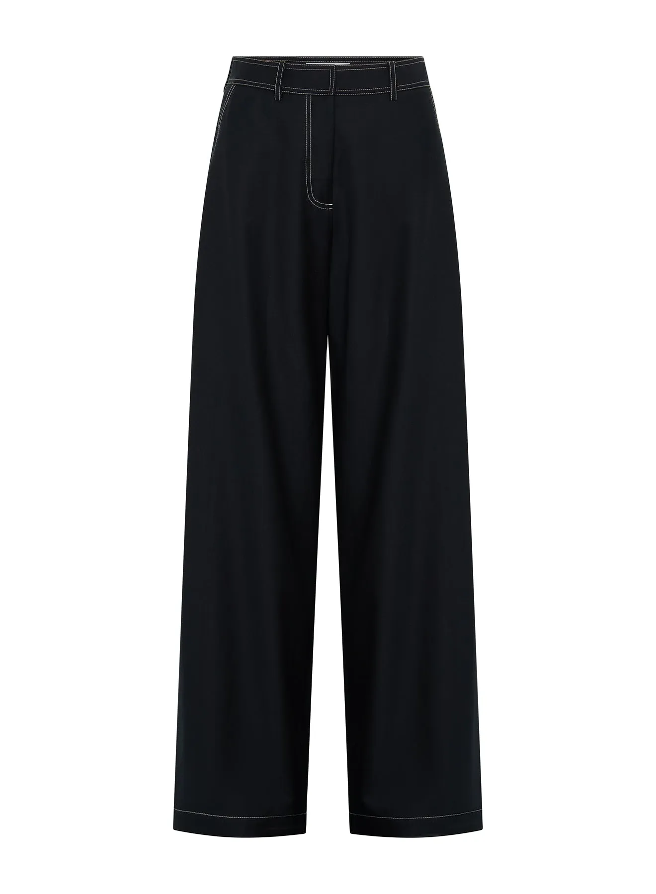 LENNY PANT (BLACK W/ TOP STITCH)