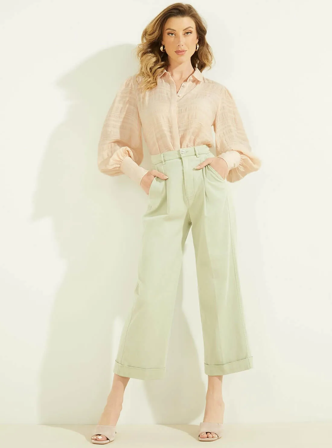 Light Pink Rav Crinkle Shirt