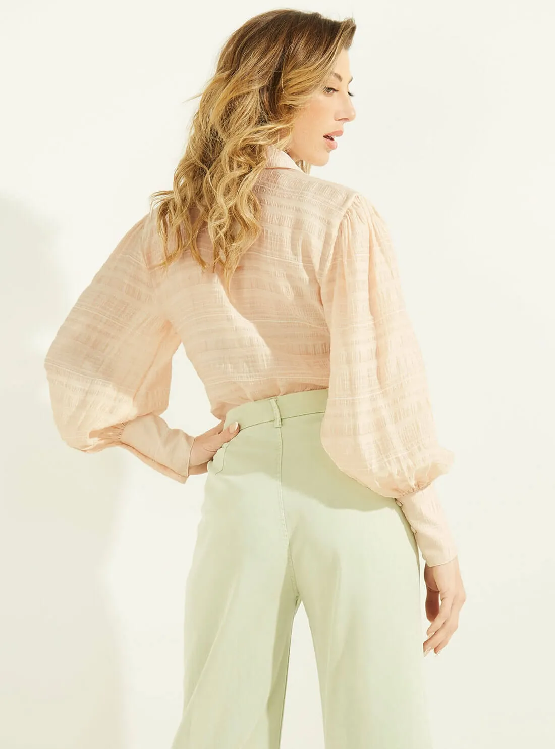 Light Pink Rav Crinkle Shirt