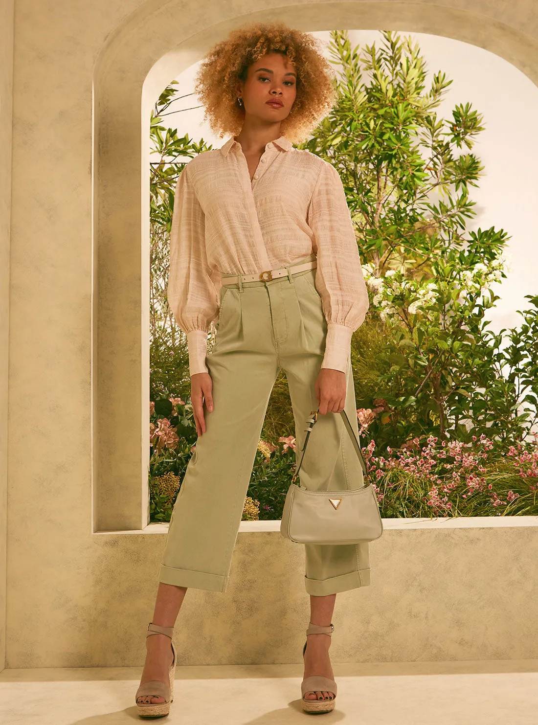 Light Pink Rav Crinkle Shirt