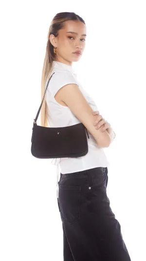 Lilu Shoulder Bag - Black Suede