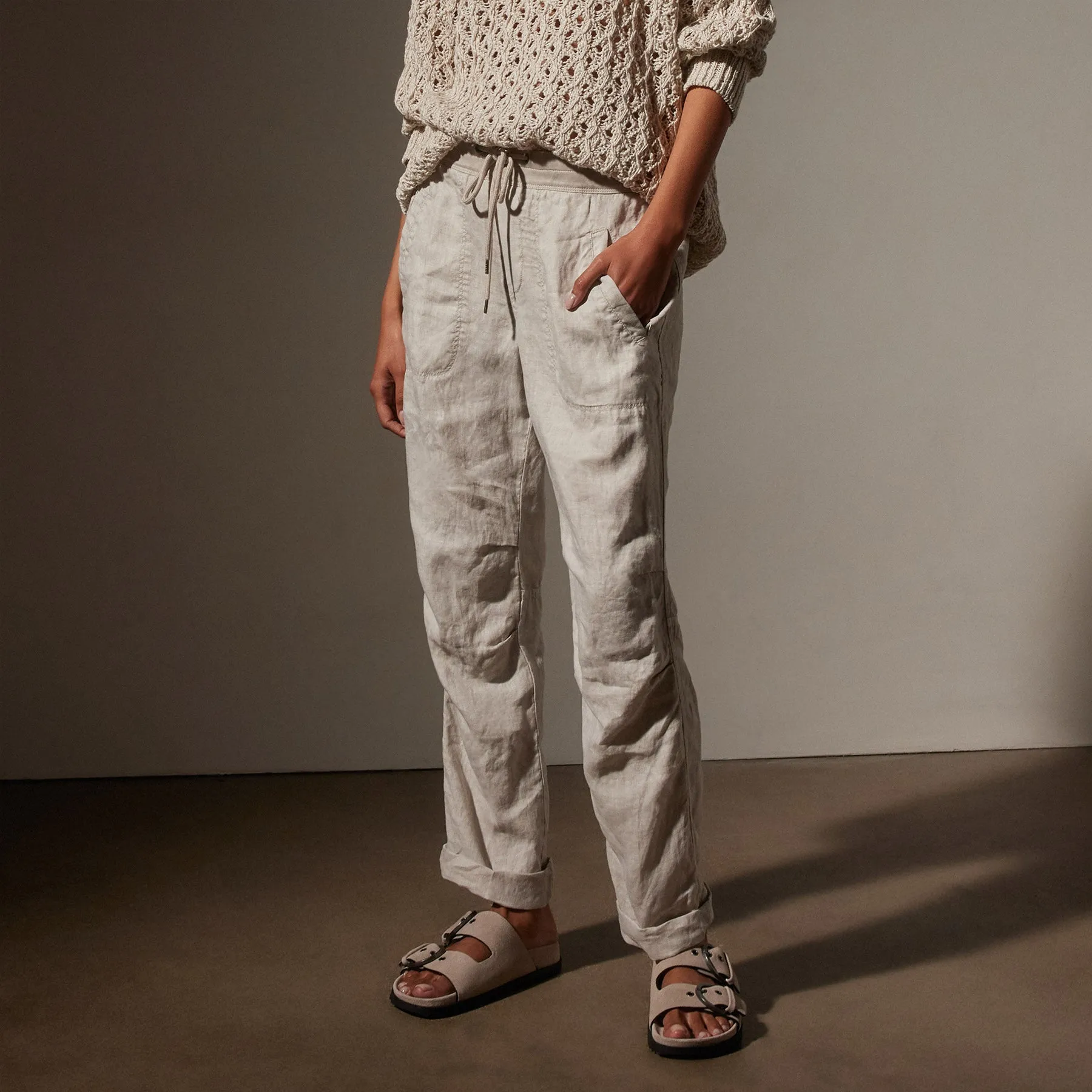 Linen Soft Drape Pant - Salt Pigment