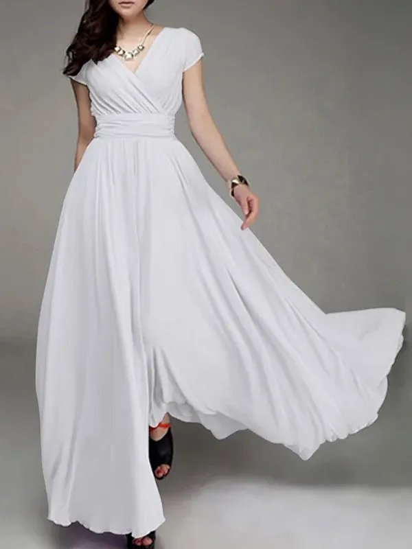 Long Cocktail Chiffon Evening Dress