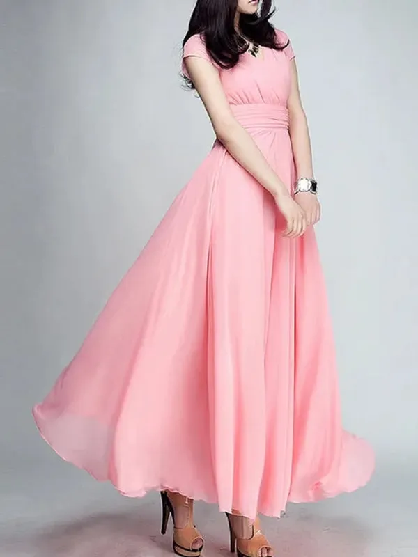 Long Cocktail Chiffon Evening Dress