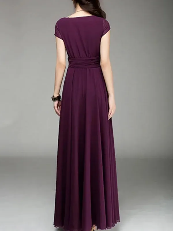 Long Cocktail Chiffon Evening Dress