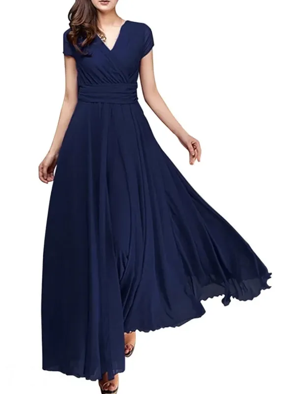 Long Cocktail Chiffon Evening Dress