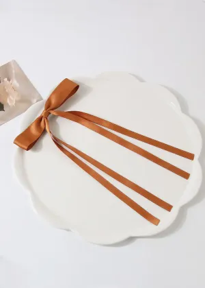 Long Ribbon Bow Clip - Rust
