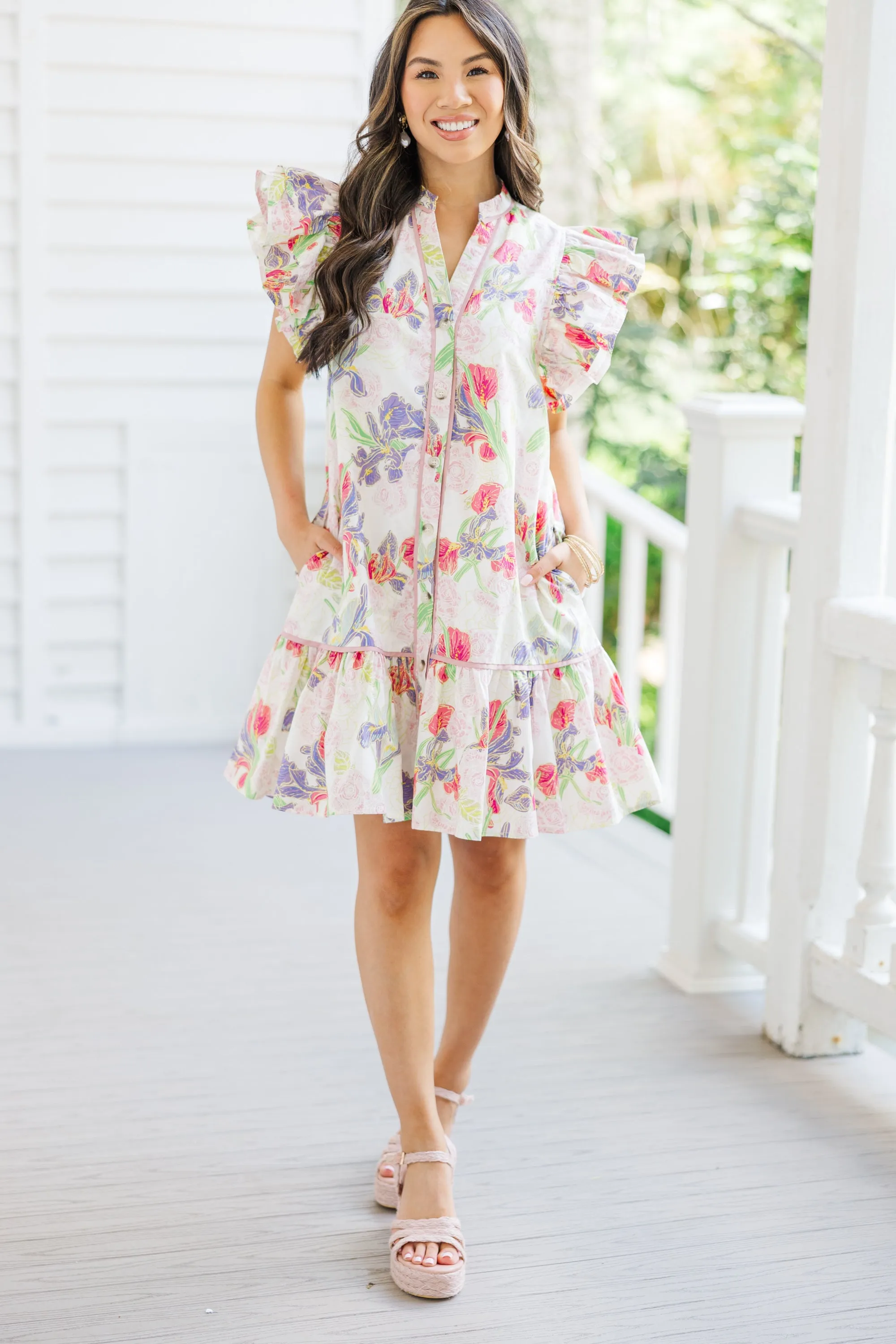 Looking For Joy Pink Floral Dress