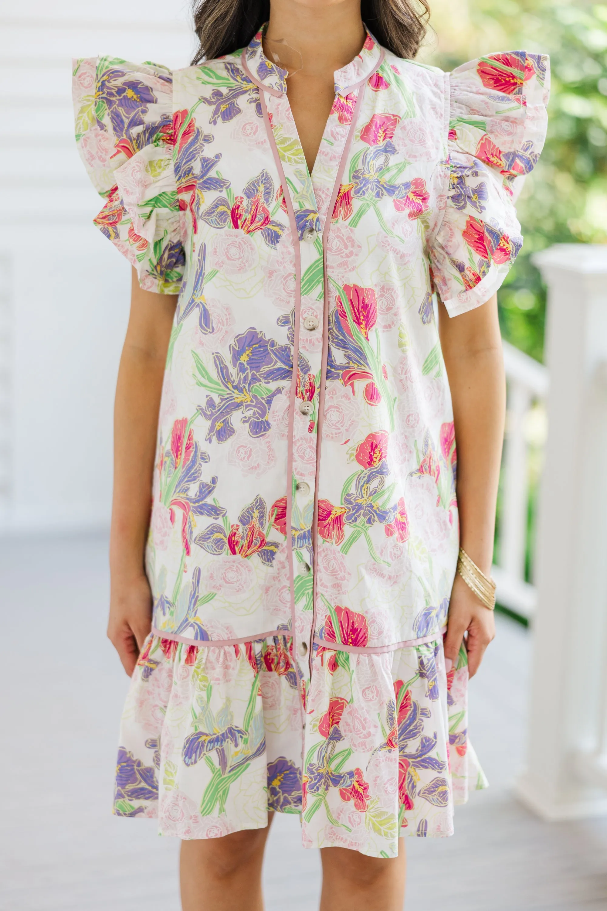 Looking For Joy Pink Floral Dress