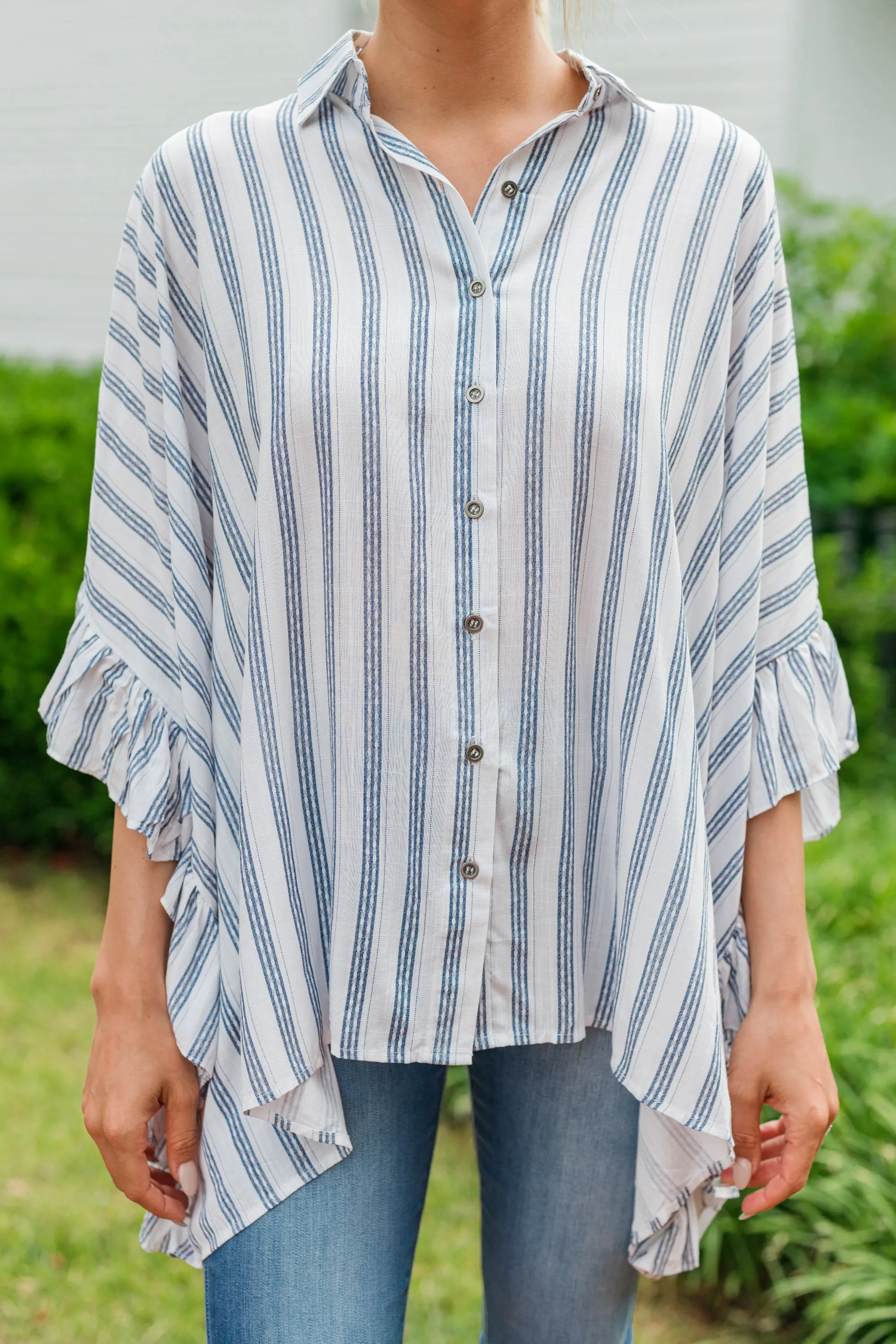 Looking For You Blue Striped Tunic
