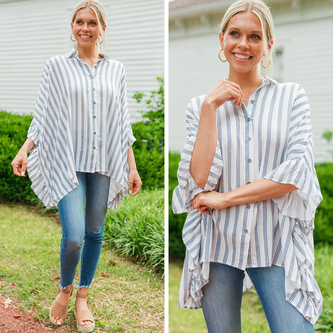 Looking For You Blue Striped Tunic
