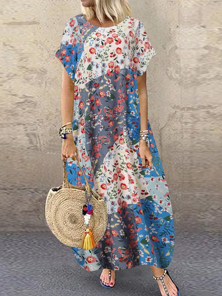 Loose Holiday Baggy Maxi Dress With Pocket