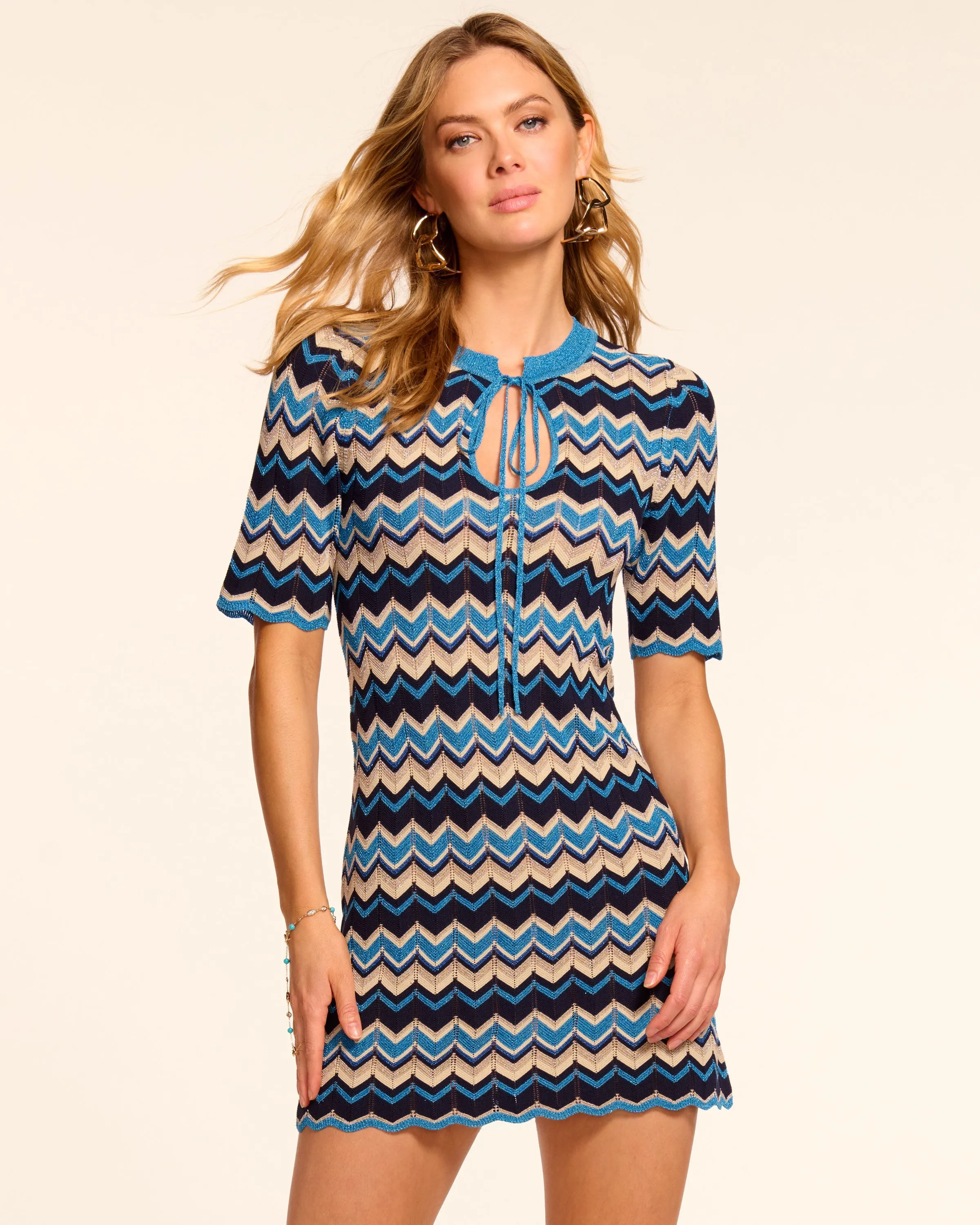 Lucas Metallic Knit Mini Dress