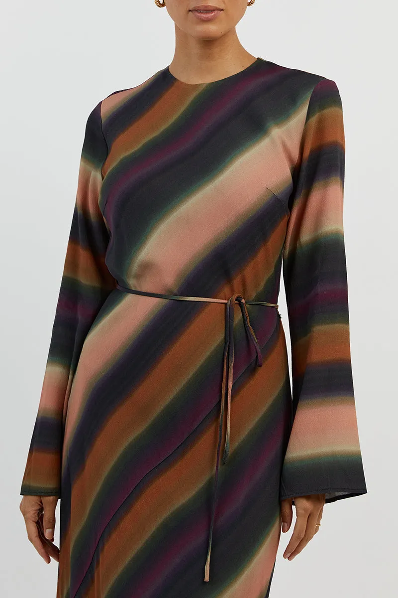 LULU OMBRE SLEEVED DRESS
