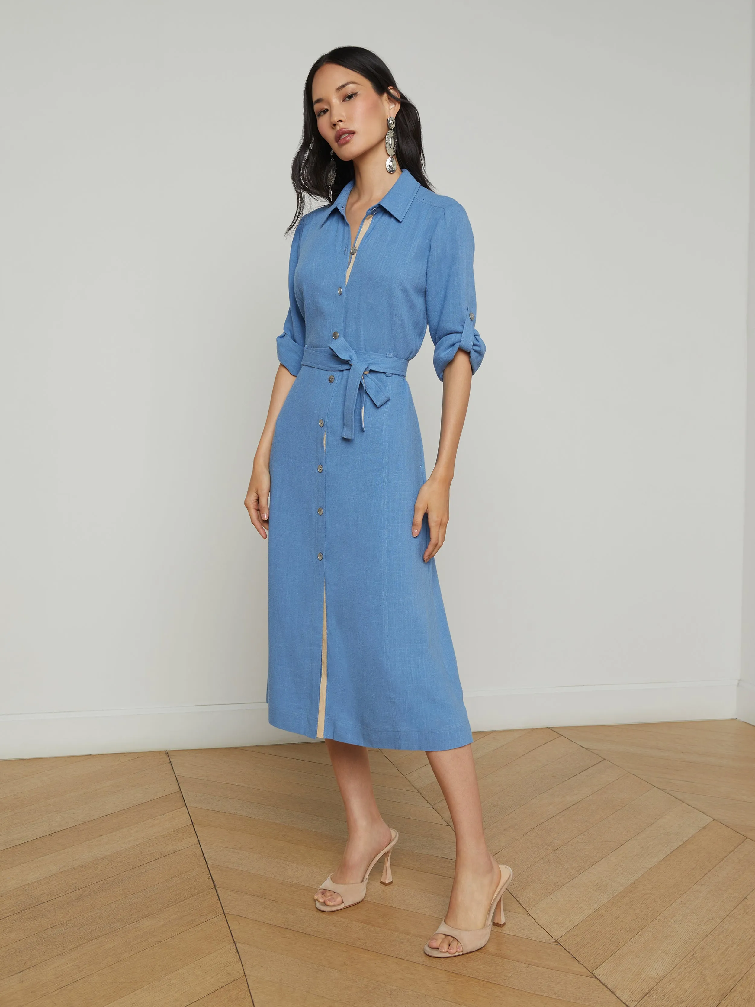 Malika Linen-Blend Shirt Dress
