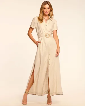 Melina Linen Short Sleeve Maxi Dress
