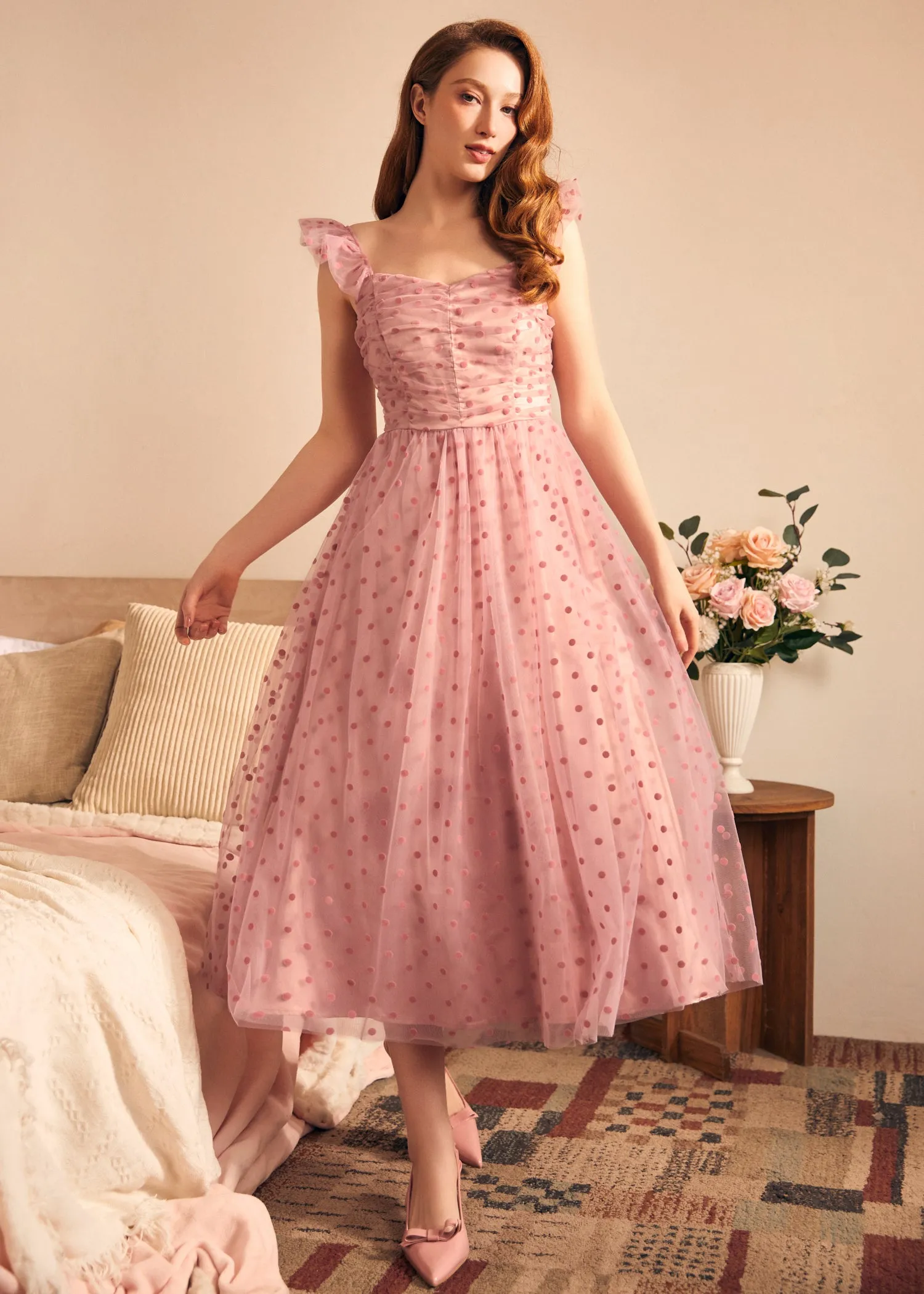 Midsummer Flutter Fit & Flare Dress