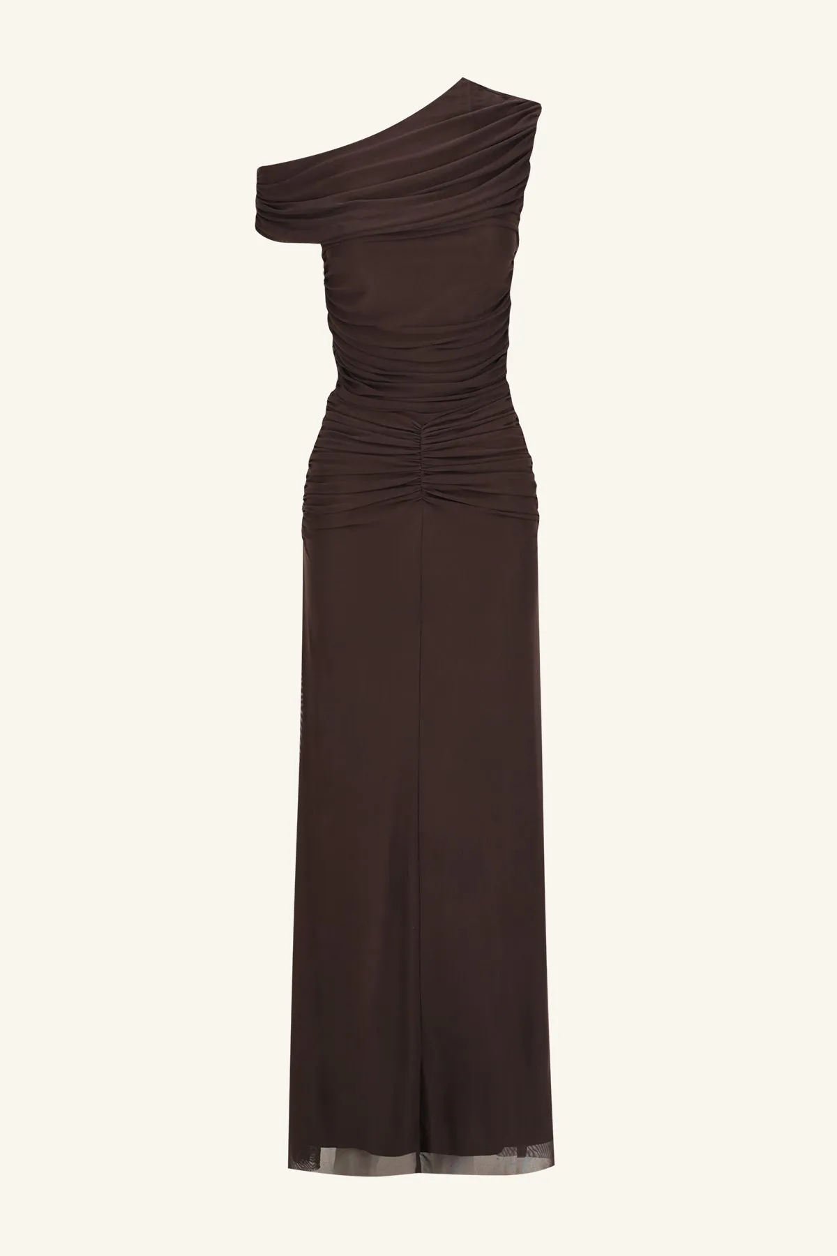 MIRA OFF SHOULDER MAXI DRESS - GANACHE