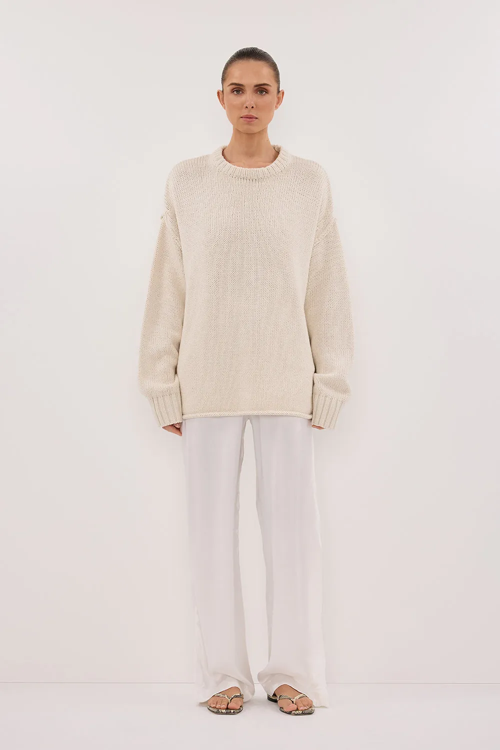 MONICA WHITE SATIN PANT