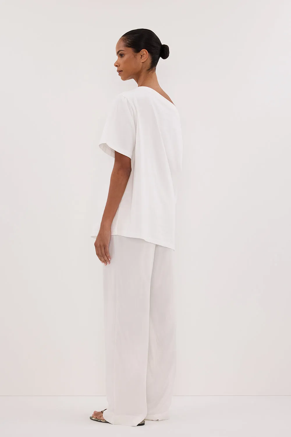 MONICA WHITE SATIN PANT
