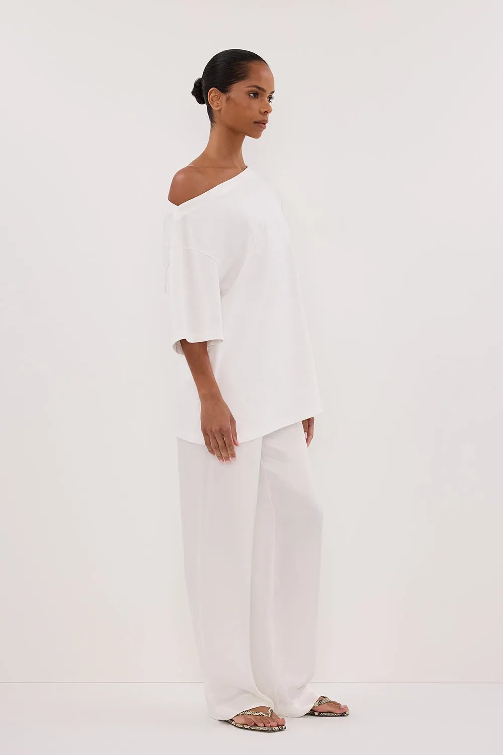 MONICA WHITE SATIN PANT