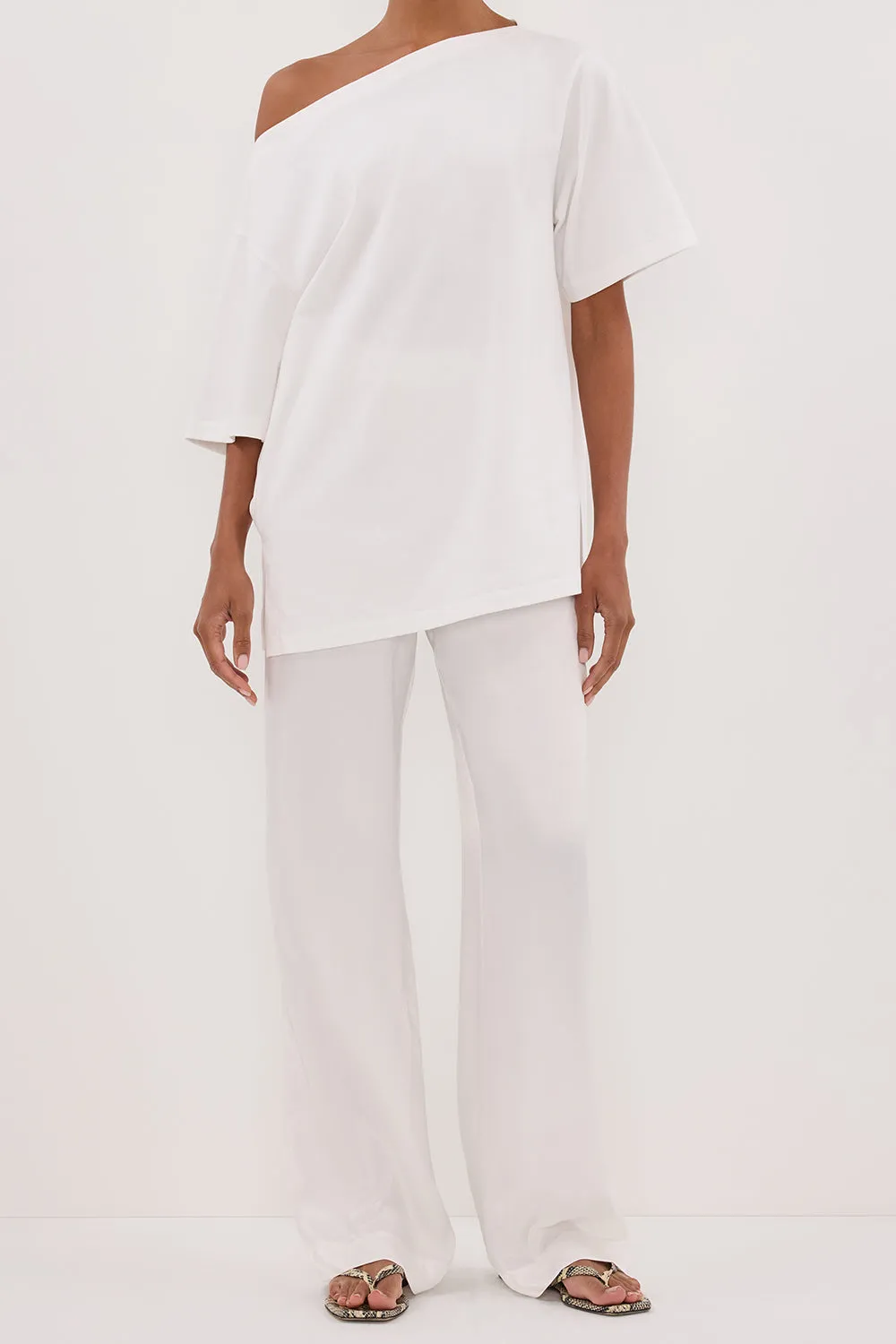 MONICA WHITE SATIN PANT