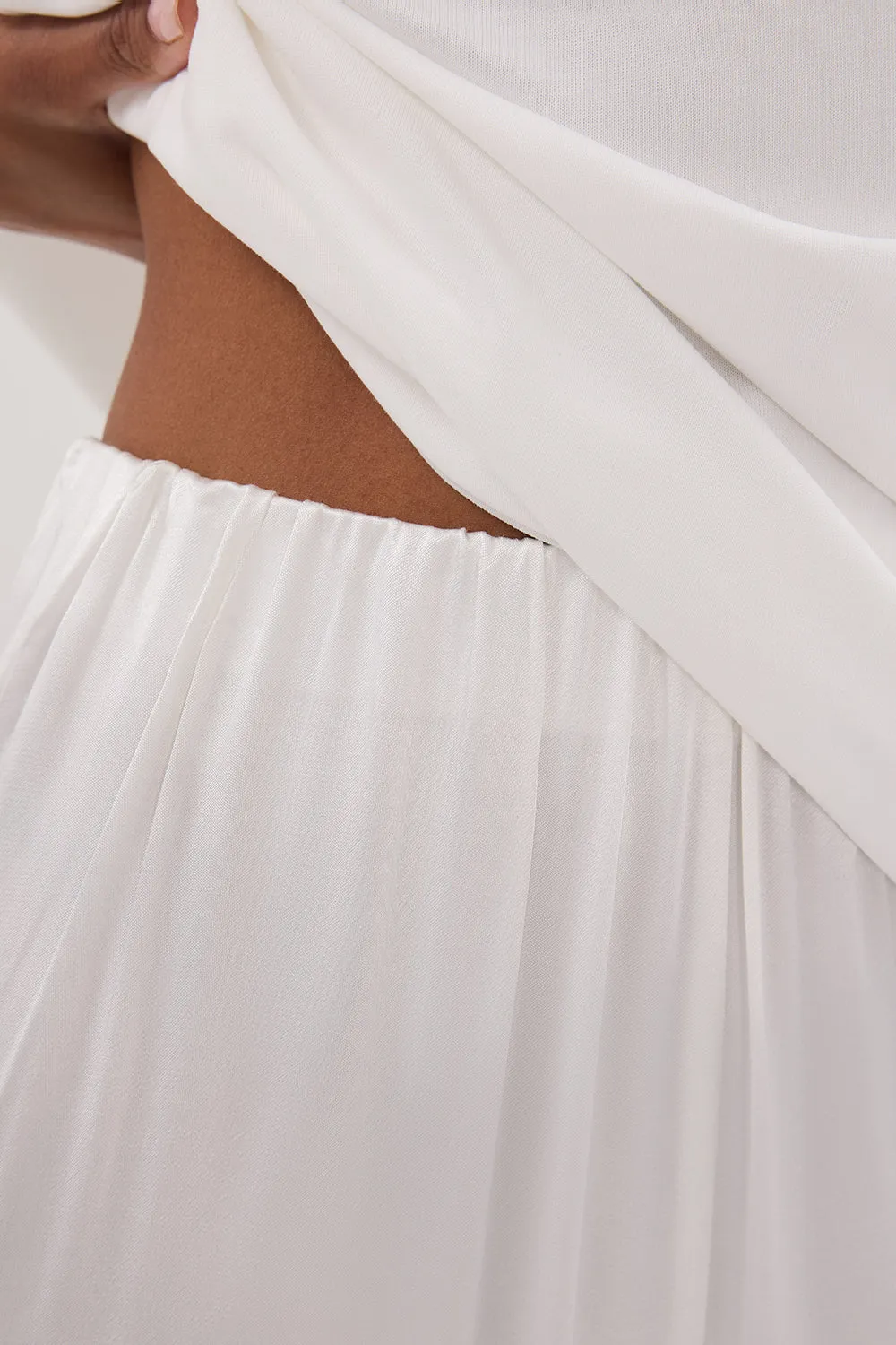 MONICA WHITE SATIN PANT